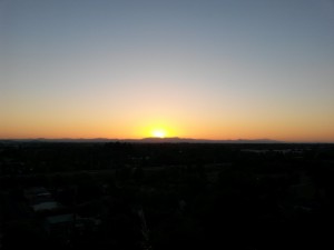 Coucher de soleil sur Eugene, vu de Spinner Butte